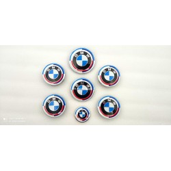 Juego de 7 Emblemas BMW 50 Aniversario con 68mm Centro de Rueda