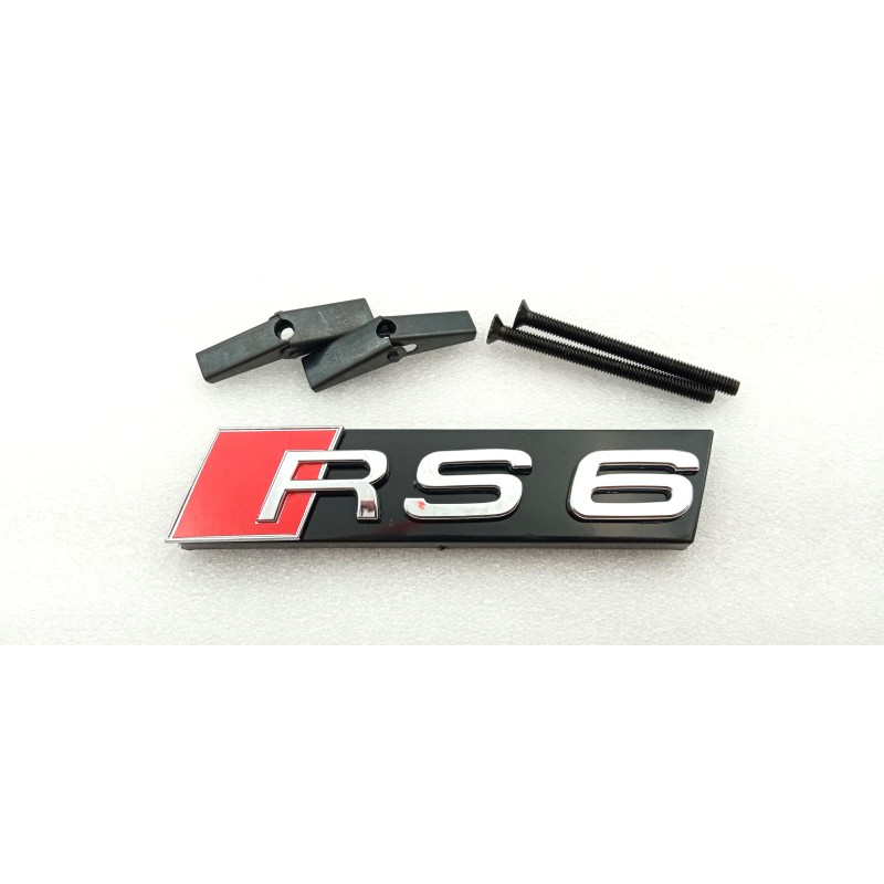 EMBLEMA DE PARRILLA AUDI RS6 PLATA