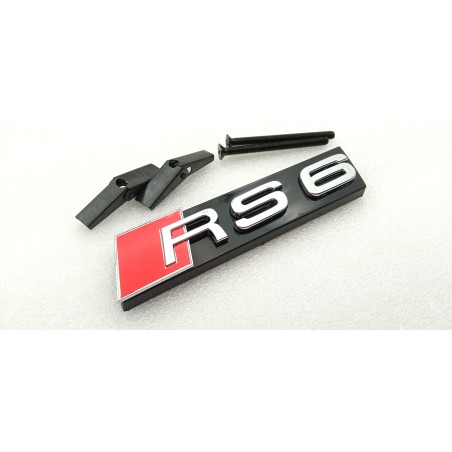 EMBLEMA DE PARRILLA AUDI RS6 PLATA