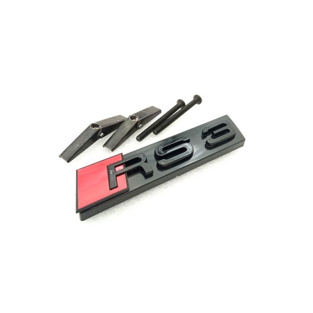 Emblema de Parrilla AUDI RS3 Negro Brillo