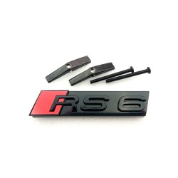 Emblema de Parrilla AUDI RS6 Negro Brillo