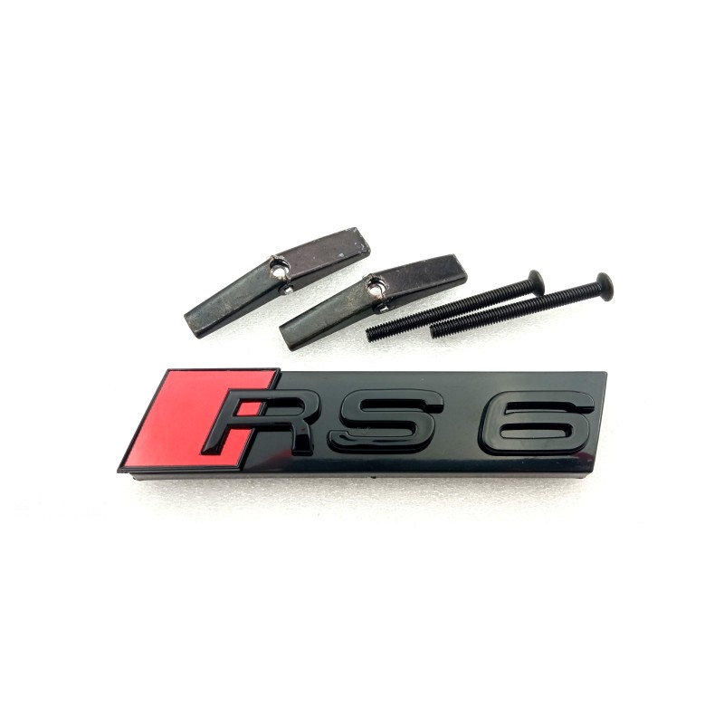 Emblema de Parrilla AUDI RS6 Negro Brillo