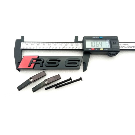 Emblema de Parrilla AUDI RS6 Negro Brillo