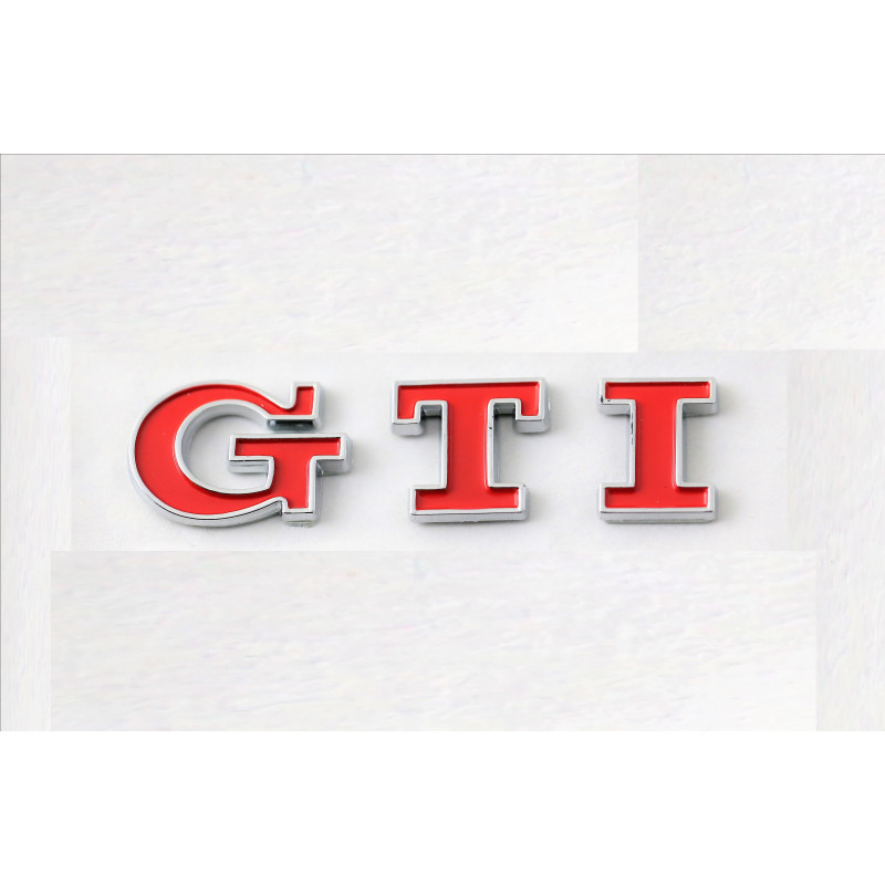 EMBLEMA TRASERO LETRAS GTI VOLKSWAGEN ROJAS