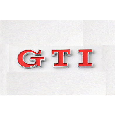 EMBLEMA TRASERO LETRAS GTI VOLKSWAGEN ROJAS