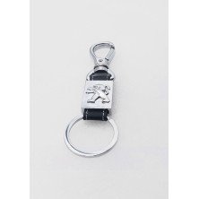 Llavero PEUGEOT Metal Cromado y Cuero Perfecto para Regalo!