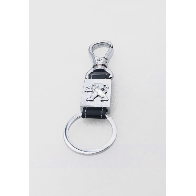 Llavero PEUGEOT Metal Cromado y Cuero Perfecto para Regalo!