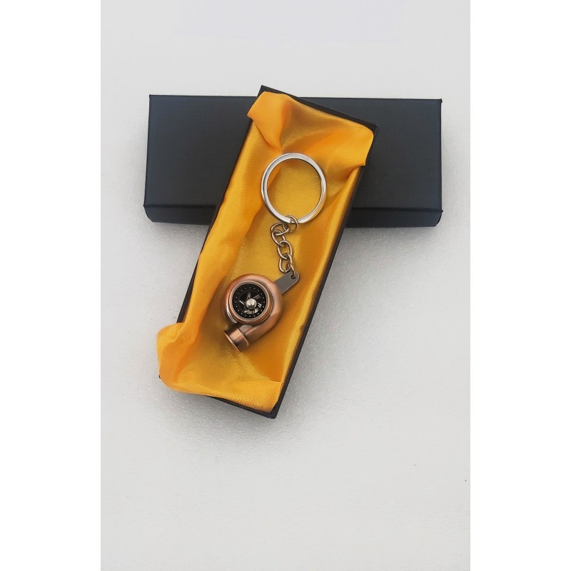 Llavero metalico turbo bronce