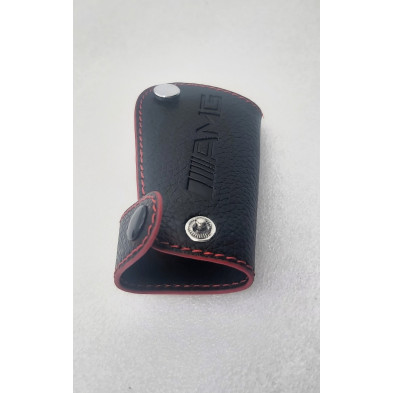 Funda de cuero de llave mercedes amg negro y rojo Perfecto para regalo!