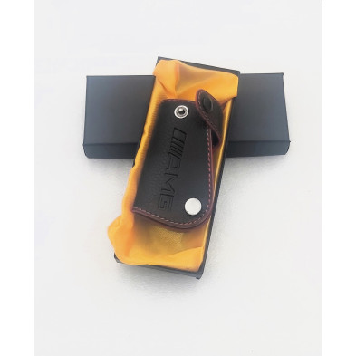 Funda de Cuero de Llave MERCEDES AMG Negro y Rojo Perfecto para regalo!