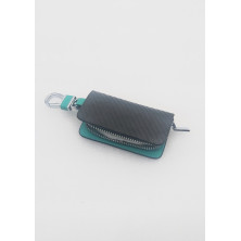 Llavero funda en carbono borde verde