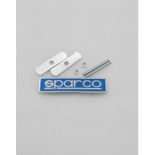 EMBLEMA DE PARRILLA SPARCO AZUL Y PLATA CROMADO