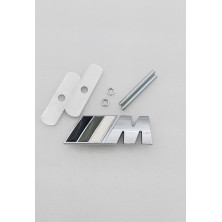 EMBLEMA DE PARRILLA BMW M COLORES GRISES