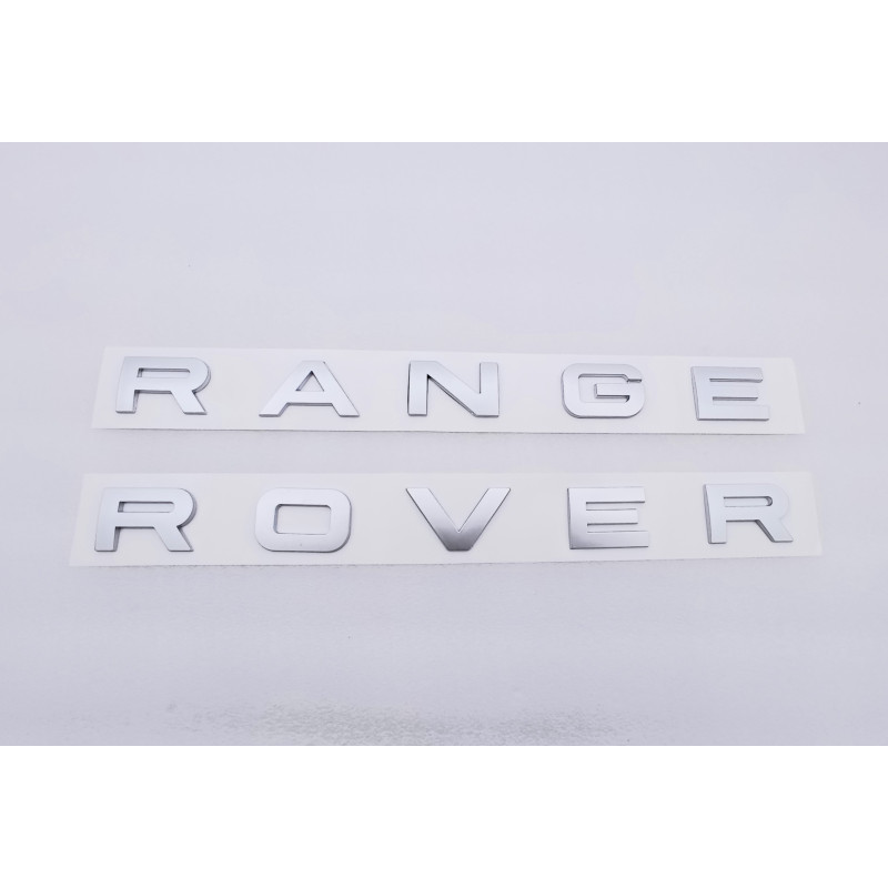 Emblema Delantero o Trasero Letras RANGE ROVER Plata Mate