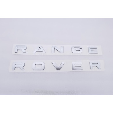 Emblema Delantero o Trasero Letras RANGE ROVER Plata Mate