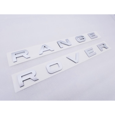 Emblema Delantero o Trasero Letras RANGE ROVER Plata Mate