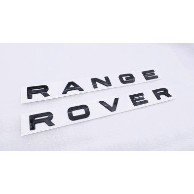 Emblema Delantero o Trasero Letras RANGE ROVER Negro Brillo