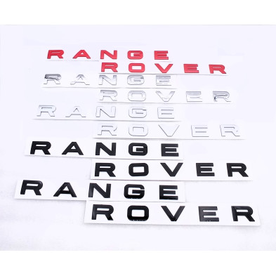 Emblema Delantero o Trasero Letras RANGE ROVER Negro Brillo