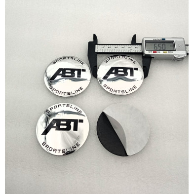 Chapas Adhesivas Centros de Rueda ABT 65mm Plata