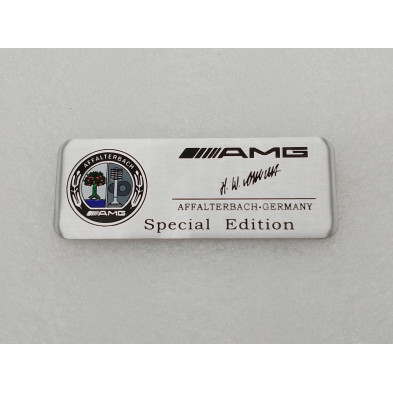 EMBLEMA MERCEDES BENZ AMG affalterbach germany Special Edition plata mate Perfecto para regalo!