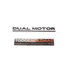 EMBLEMA TRASERO DUAL MOTOR TESLA NEGRO