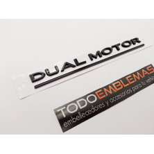 EMBLEMA TRASERO DUAL MOTOR TESLA NEGRO