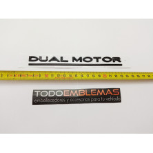 EMBLEMA TRASERO DUAL MOTOR TESLA NEGRO