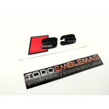 Emblema Trasero Letras AUDI S3 Negro Brillo