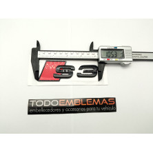 Emblema Trasero Letras AUDI S3 Negro Brillo