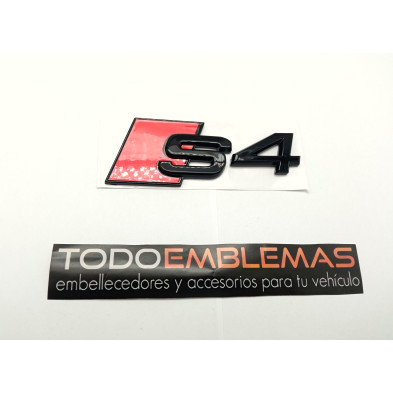 Emblema Trasero Letras AUDI S4 Negro Brillo
