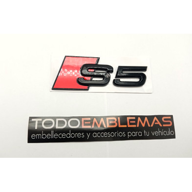 Emblema Trasero Letras AUDI S5 Negro Brillo