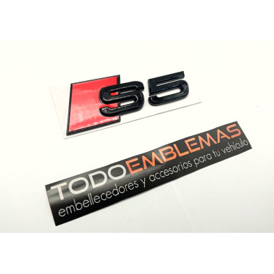 Emblema Trasero Letras AUDI S5 Negro Brillo