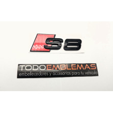 Emblema Trasero Letras AUDI S8 Negro Brillo