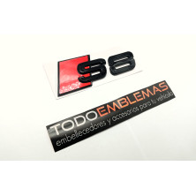 Emblema Trasero Letras AUDI S8 Negro Brillo