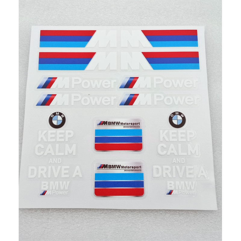 VINILO BMW MOTORSPORT Keep Calm and drive blanco