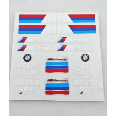 VINILO BMW MOTORSPORT Keep Calm and drive blanco