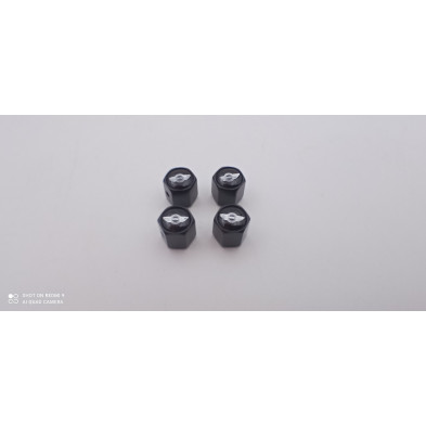Tapones de valvulas negros con antirrobo Mini Cooper