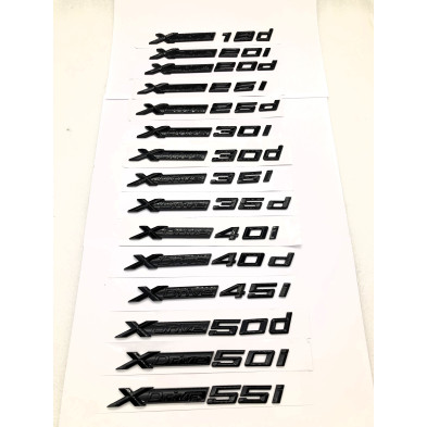 Emblema Letras BMW XDRIVE 25d Negro