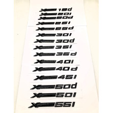 Emblema letras bmw xdrive 30d negro