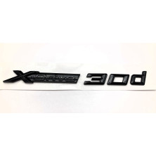 Emblema letras bmw xdrive 30d negro