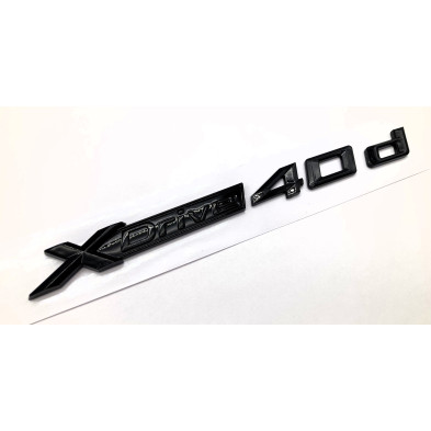 Emblema Laterales Letras BMW XDRIVE 40d Negro