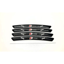 Emblema Aluminio Llantas AUDI S-line Negros