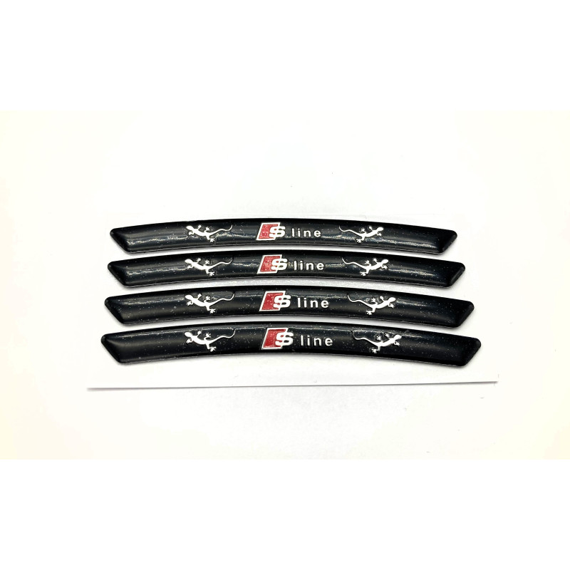 Emblema Aluminio Llantas AUDI S-line Negros