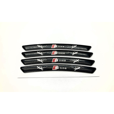 Emblema Aluminio Llantas AUDI S-line Negros