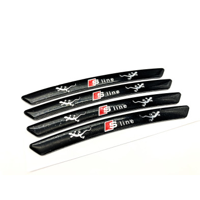 Emblema Aluminio Llantas AUDI S-line Negros