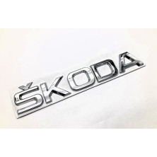 EMBLEMA LOGO TRASERO SKODA CROMADO