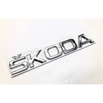 EMBLEMA LOGO TRASERO SKODA CROMADO