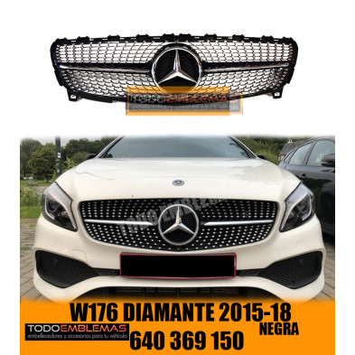 PARRILLA MERCEDES DIAMANTE NEGRA CLASE A W176