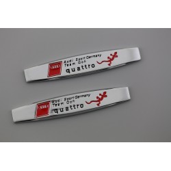 2 Emblemas Laterales AUDI SPORT Team Goh Quattro Cromado