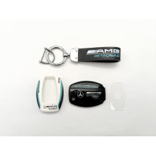 Llavero de cuero con carcasa de llave AMG PETRONAS Perfecto para regalo!